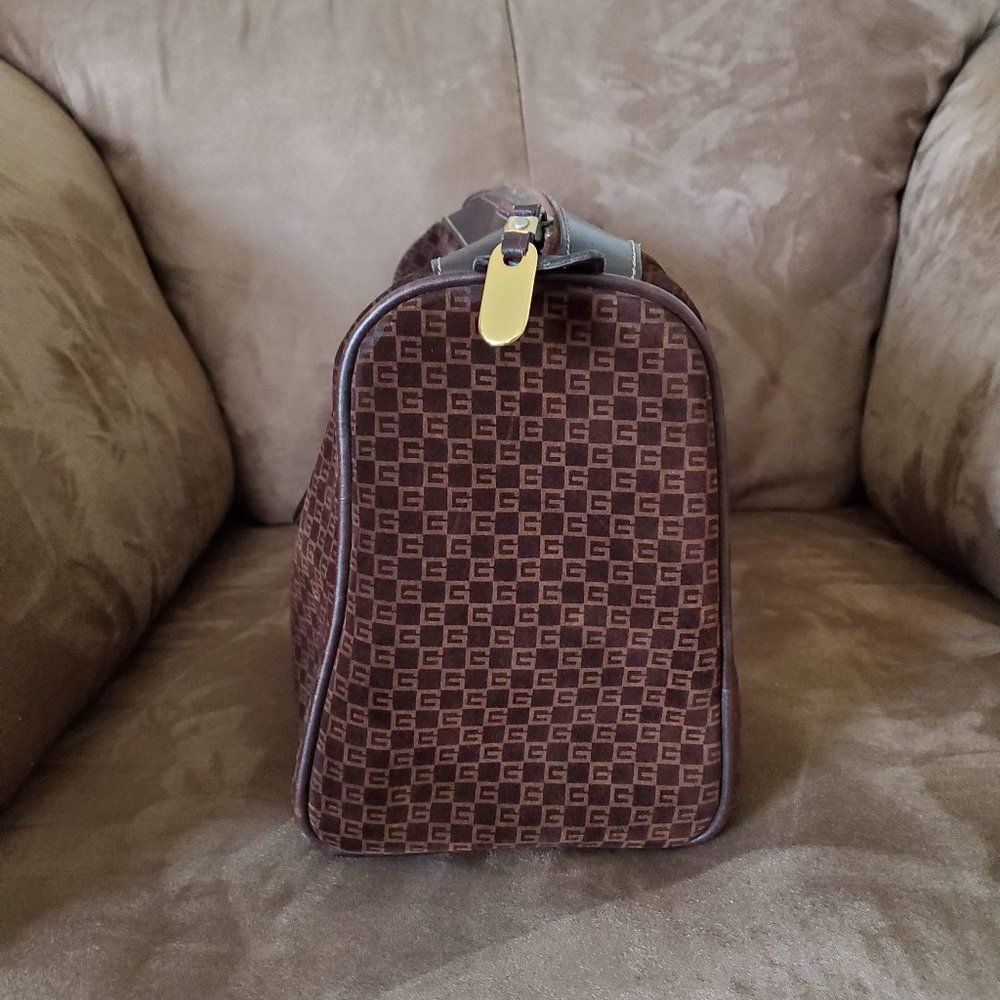 Authentic Vintage Gucci Boston Handbag Brown Suede - Picture 8 of 15